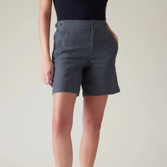 Athleta Blue Voyager Linen Shorts NWT - Picture 1 of 5